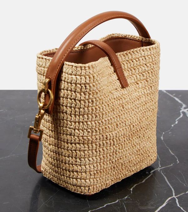 Saint Laurent Le 37 Mini raffia bucket bag