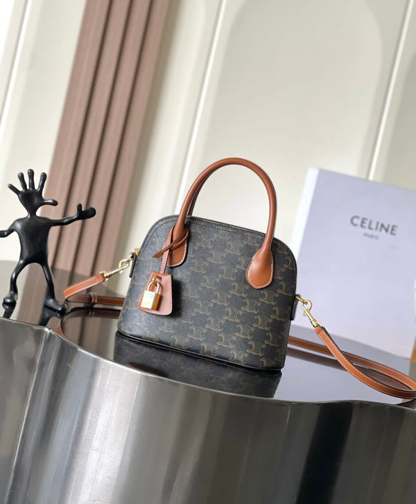 Celine MINI HONORINE IN triomphe canvas and calfskin