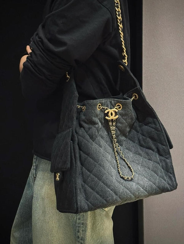 Chanel 25m handbag jeans