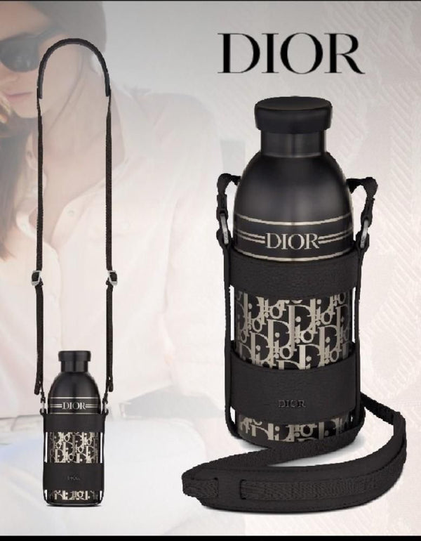 Mag Dior black stainless steel case with a leather wallet 500 ml