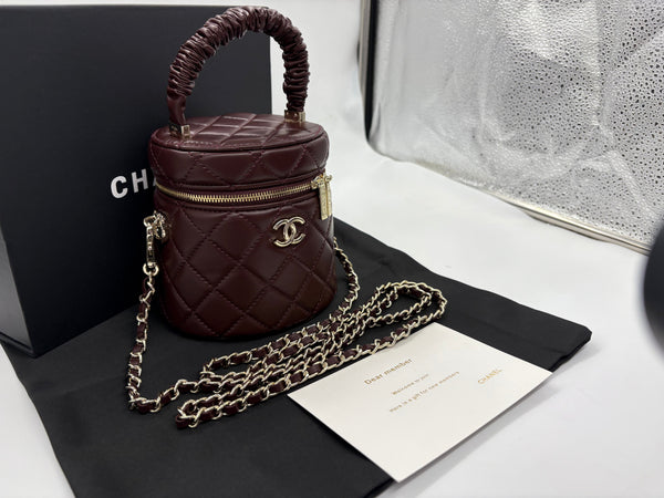 Chanel burgundy Quilted Lambskin Handbag