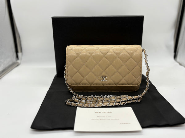 Chanel cavier beige Leather cross bag